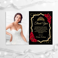Black Red Gold Quinceanera Foto