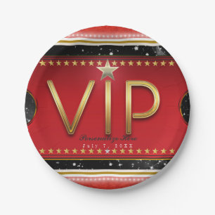 Black Red Gold & Silver Glam VIP Ticket Party Pappteller