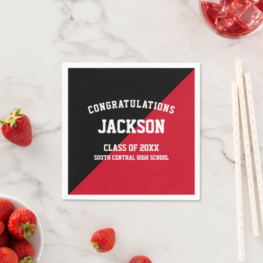 Black Red Graduation Party Napkins Serviette (Beispiel)