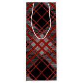 BLACK RED GRAY HALLOWEEN PLAID PATTERN GESCHENKTÜTE FÜR WEINFLASCHEN (Rückseite)