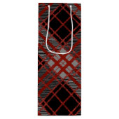 BLACK RED GRAY HALLOWEEN PLAID PATTERN GESCHENKTÜTE FÜR WEINFLASCHEN (Vorderseite)