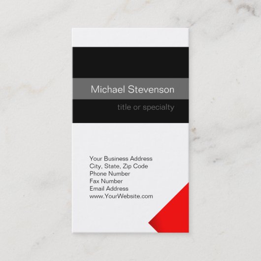 Black Red Gray White Consultant Business Card Visitenkarte (Vorderseite)