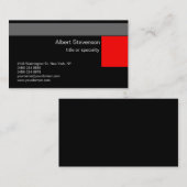 Black Red Gray White Consultant Business Card Visitenkarte (Vorne/Hinten)