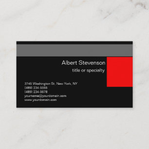 Black Red Gray White Consultant Business Card Visitenkarte