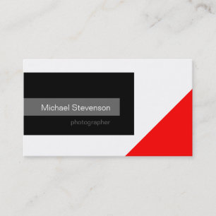 Black Red Gray White Fotografy Business Card Visitenkarte