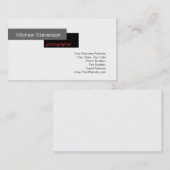 Black Red Gray White Fotografy Business Card Visitenkarte (Vorne/Hinten)