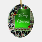 BLACK RED GREEN ART NOUVEAU GEMSTONE MONOGRAMM KERAMIK ORNAMENT (Rechts)