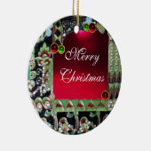 BLACK RED GREEN ART NOUVEAU GEMSTONE MONOGRAMM Rub Keramikornament (Rechts)