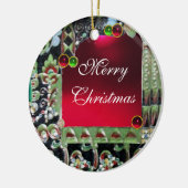 BLACK RED GREEN ART NOUVEAU GEMSTONE MONOGRAMM Rub Keramikornament (Links)