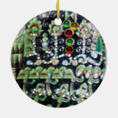 BLACK RED GREEN ART NOUVEAU GEMSTONE MONOGRAMM Rub Keramikornament (Hinten)