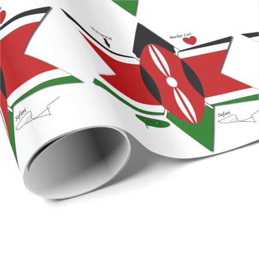 Black Red Green Star Kenya Safari Geschenkpapier (Rolleneckpunkt)