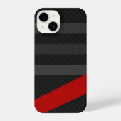 Black, Red, Grey Carbon Fiber Phone Case – Modern  iPhone Hülle (Rückseite)
