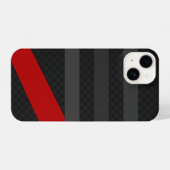 Black, Red, Grey Carbon Fiber Phone Case – Modern iPhone Hülle (Rückseite (Horizontal))