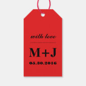 Black Red Hand Letters Schriftart Danke, dass Sie  Geschenkanhänger (Rückseite)