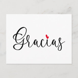 Black Red Heart Handgeschriebene Calligraphy Graci Postkarte