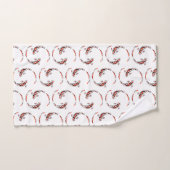 Black & Red Japanese Koi Fish Artistic Pattern Badhandtuch Set (Handtuch)