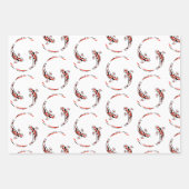 Black & Red Japanese Koi Fish Artistic Pattern Geschenkpapier Set (Vorderseite)