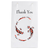 Black & Red Japanisch Koi Fish Artistic Vielen Dan Kleine Geschenktüte (Vorderseite)