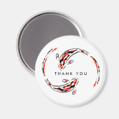 Black & Red Japanisch Koi Fish Artistic Vielen Dan Magnet (Vorderseite/Rückseite)