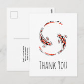 Black & Red Japanisch Koi Fish Artistic Vielen Dan Postkarte (Vorne/Hinten)