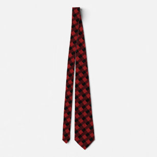 Black Red Kariert Karo Neck Tie - Modern Krawatte