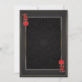 Black & Red King of Hearts Card Elegante Hochzeit Einladung (Rückseite)