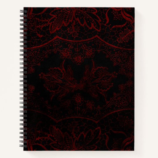 Black & Red Lace Gothic Notizblock (Vorderseite)