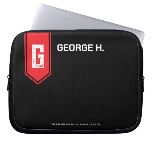 Black Red Laptop Case for Man (Vorderseite)
