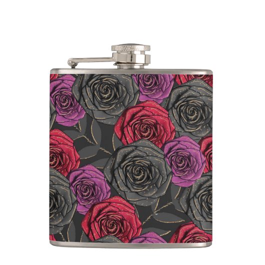 BLACK RED LILA HALLOWEEN ROSE FLACHMANN (Vorderseite)