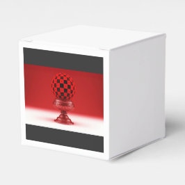 Black & Red Mandy Ball On Metallic Rose Base Geschenkschachtel