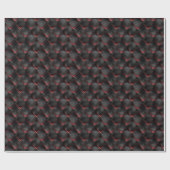 Black Red Mermaid Dragon Scales Pattern Urlaub Geschenkpapier (Flach)