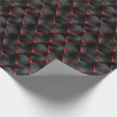 Black Red Mermaid Dragon Scales Pattern Urlaub Geschenkpapier (Ecke)