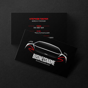 Black & Red Mobile Auto Detailing Automobil Visitenkarte