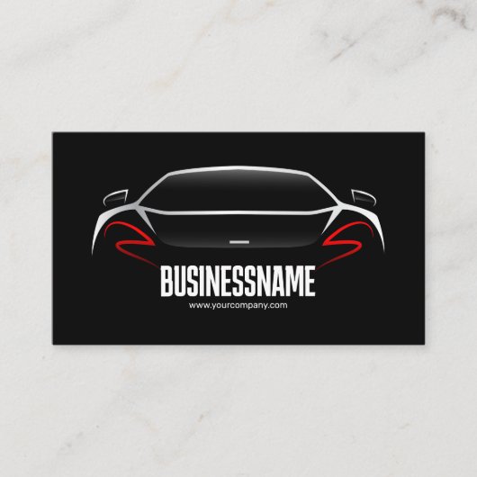 Black & Red Mobile Auto im Detail Automotive Car Visitenkarte (Vorderseite)