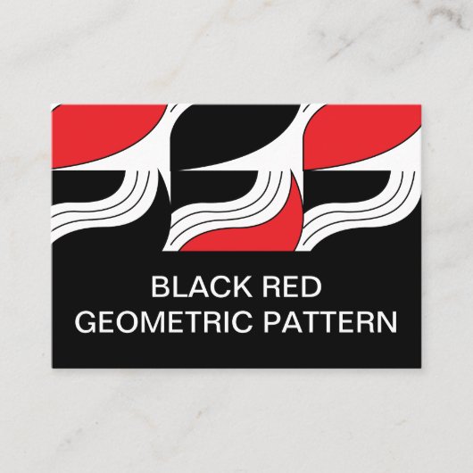 Black Red Modern Geometric Visitenkarte (Vorderseite)