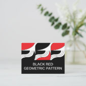 Black Red Modern Geometric Visitenkarte (Stehend Vorderseite)