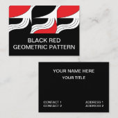 Black Red Modern Geometric Visitenkarte (Vorne/Hinten)