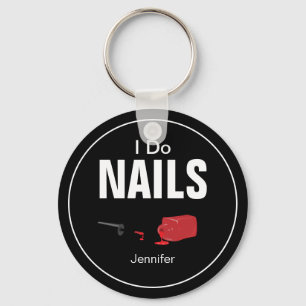 Black Red Modern I Do Nails (Nageltechniker) Schlüsselanhänger