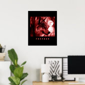 Black Red Motivierend Freedom Wolf Poster Print (Heimbüro)