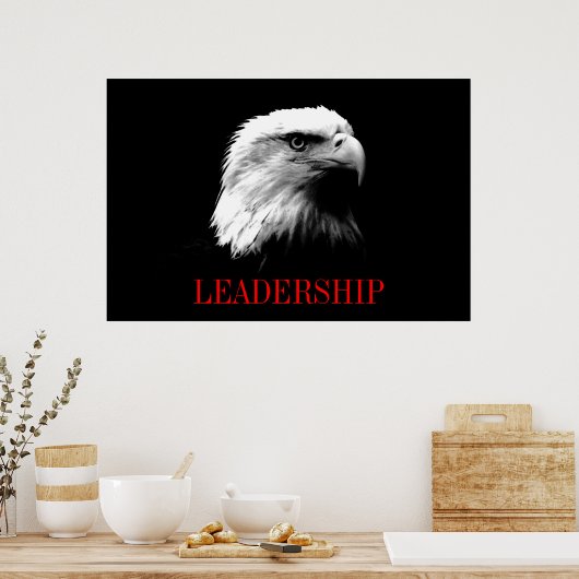 Black Red Motivierend Leadership Eagle Poster (Küche)