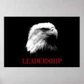 Black Red Motivierend Leadership Eagle Poster (Vorne)