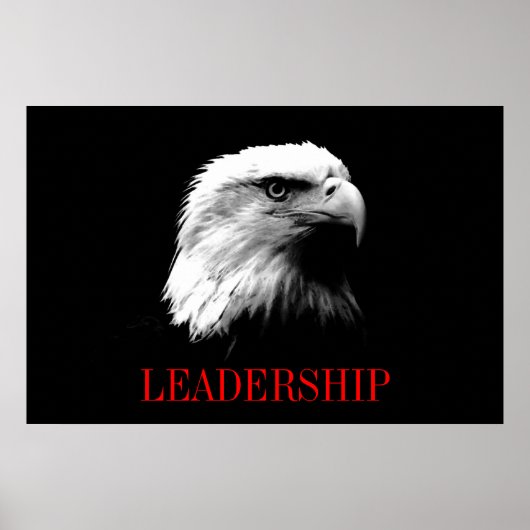Black Red Motivierend Leadership Eagle Poster (Vorne)