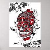 Black & Red Muerte Sugar Skull Poster (Vorne)