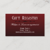 Black Red Ombre Goth Wedding Gift Registry Begleitkarte (Vorderseite)