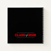 Black & Red Pawprint Abschluss Gästebuch Notizblock (Rückseite)