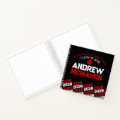 Black & Red Pawprint Abschluss Gästebuch Notizblock (Innenseite)