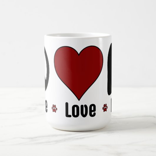 Black Red Peace Liebe BBG Tasse (Mittel)