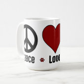 Black Red Peace Liebe BBG Tasse (Vorderseite Links)