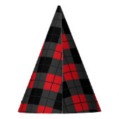 Black Red Plaid Check Party Hat Partyhütchen (Rückseite)