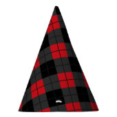 Black Red Plaid Check Party Hat Partyhütchen (Rechts)